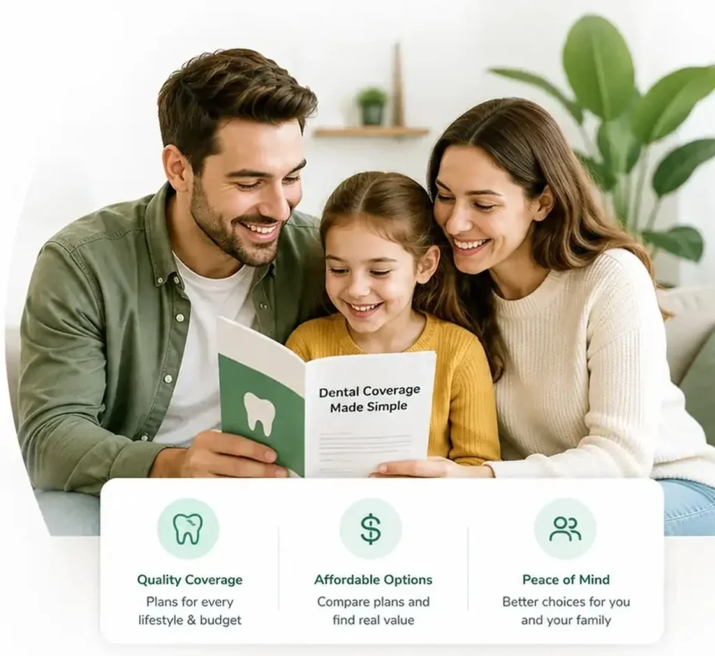 Family exploring affordable dental coverage options