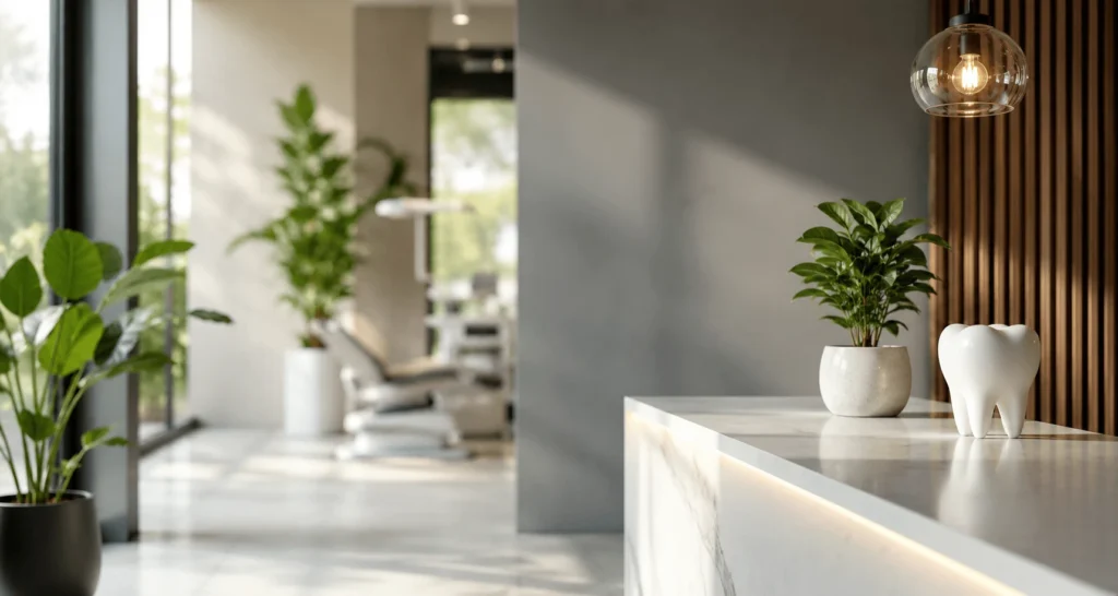 Modern dental clinic reception space