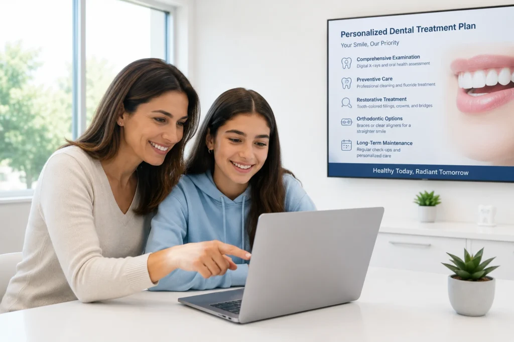 Mother-daughter-looking-for-best-dental-insurance-plan