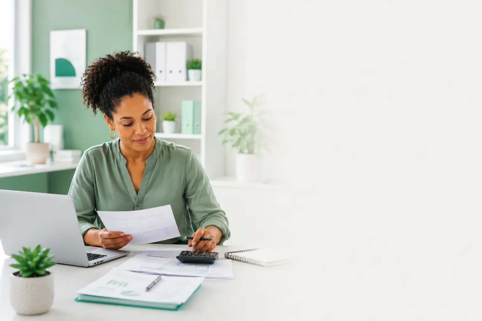 Small business owner comparing employee dental benefit proposals and provider information.